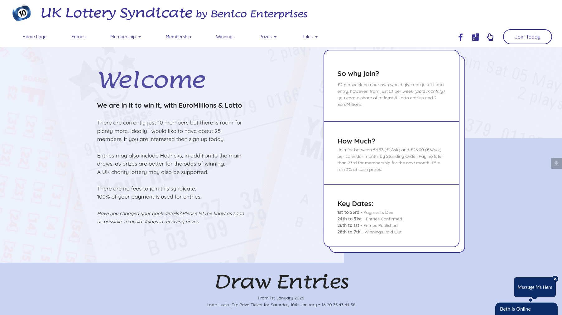 Benico Enterprises Portfolio - UK Lottery Syndicate